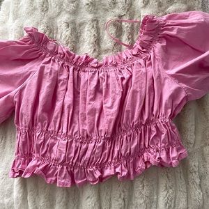 Zara pink scrunch top